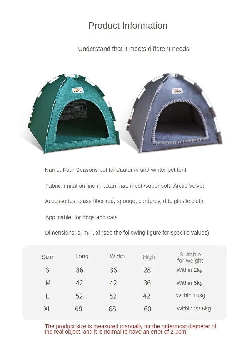 Foldable Cat House Pet Tent Four Seasons Universal Cat and Dog Pet Nest Summer Cool Mat Outdoor Portable Foldable Breathable - Lily.sg Global Shopping