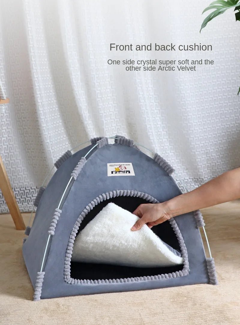 Foldable Cat House Pet Tent Four Seasons Universal Cat and Dog Pet Nest Summer Cool Mat Outdoor Portable Foldable Breathable - Lily.sg Global Shopping