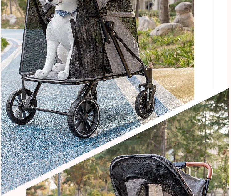 Foldable Medium To Large Pet Stroller with A Load - bearing Capacity of Up To 55kg Providing Ample Space for Elderly Dogs 2025 New - Lily.sg Global Shopping