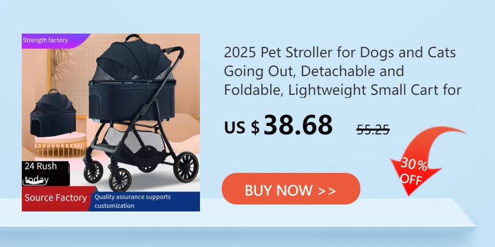 Foldable Medium To Large Pet Stroller with A Load - bearing Capacity of Up To 55kg Providing Ample Space for Elderly Dogs 2025 New - Lily.sg Global Shopping