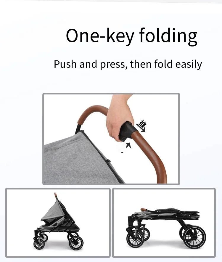 Foldable Medium To Large Pet Stroller with A Load - bearing Capacity of Up To 55kg Providing Ample Space for Elderly Dogs 2025 New - Lily.sg Global Shopping