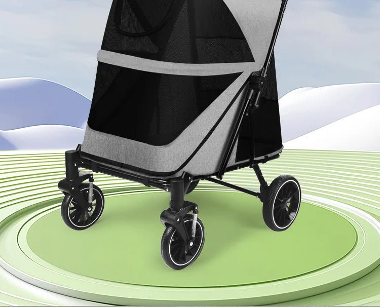 Foldable Medium To Large Pet Stroller with A Load - bearing Capacity of Up To 55kg Providing Ample Space for Elderly Dogs 2025 New - Lily.sg Global Shopping