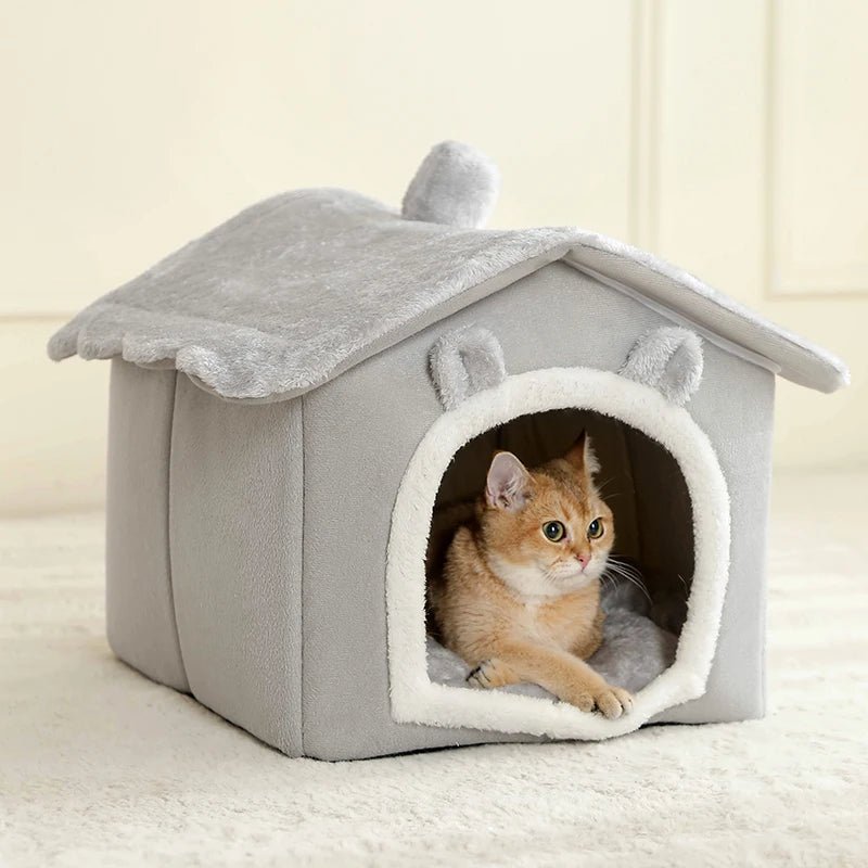 Foldable Pet House Removable Washable Cat House Puppy Cave Sofa Pet Bed House for Extra Small Dogs and Small and Medium Cats - Lily.sg Global Shopping