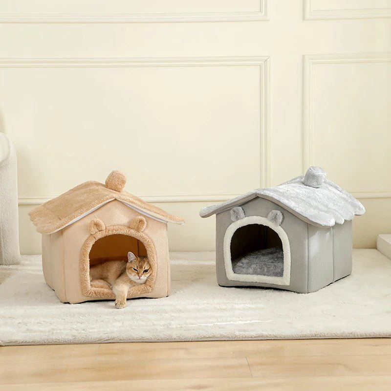 Foldable Pet House Removable Washable Cat House Puppy Cave Sofa Pet Bed House for Extra Small Dogs and Small and Medium Cats - Lily.sg Global Shopping