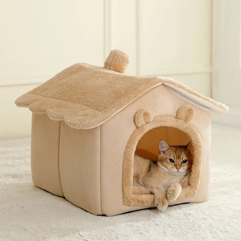 Foldable Pet House Removable Washable Cat House Puppy Cave Sofa Pet Bed House for Extra Small Dogs and Small and Medium Cats - Lily.sg Global Shopping
