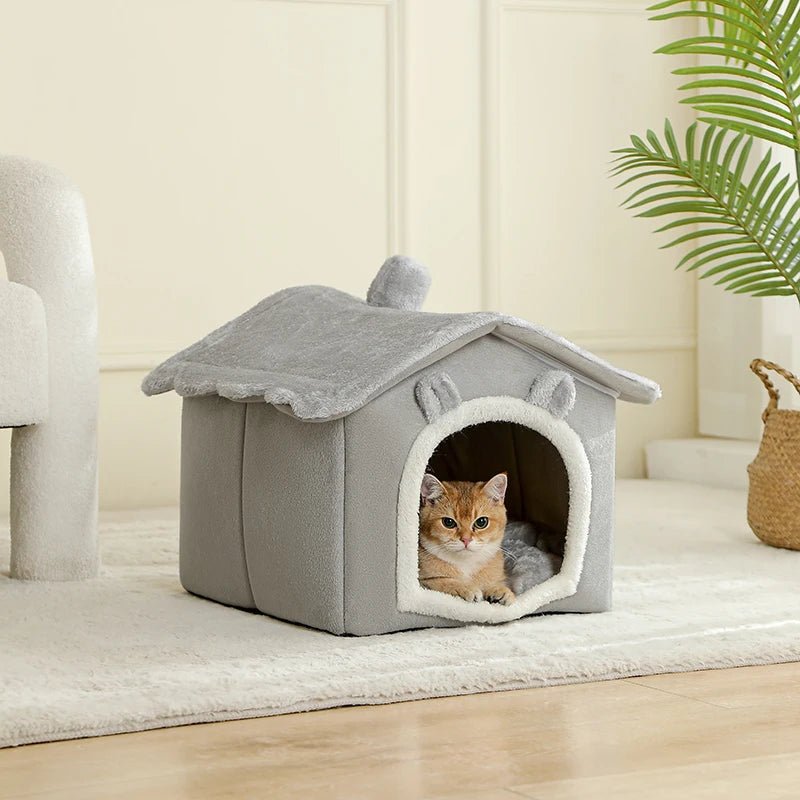 Foldable Pet House Removable Washable Cat House Puppy Cave Sofa Pet Bed House for Extra Small Dogs and Small and Medium Cats - Lily.sg Global Shopping