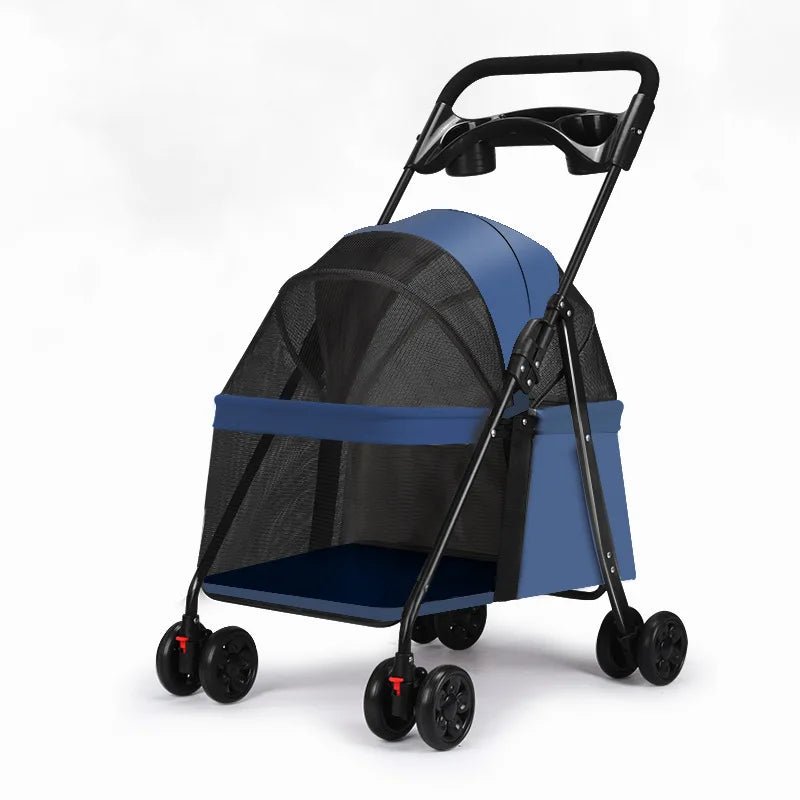 Foldable Pet Stroller Cats/Dog Carriers Comfortable Breathable Puppy Teddy Transport Trolley Outdoor Lightweight Dogs Basket - Lily.sg Global Shopping