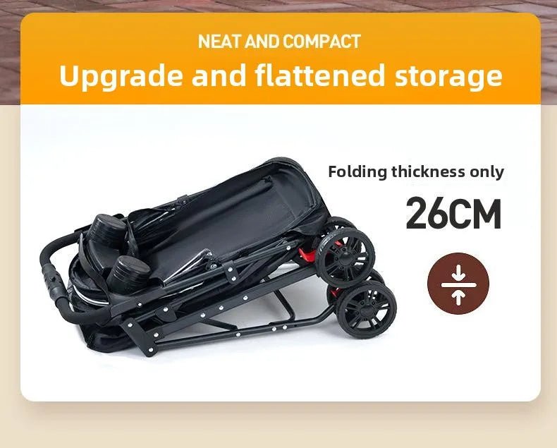 Foldable Pet Stroller Cats/Dog Carriers Comfortable Breathable Puppy Teddy Transport Trolley Outdoor Lightweight Dogs Basket - Lily.sg Global Shopping