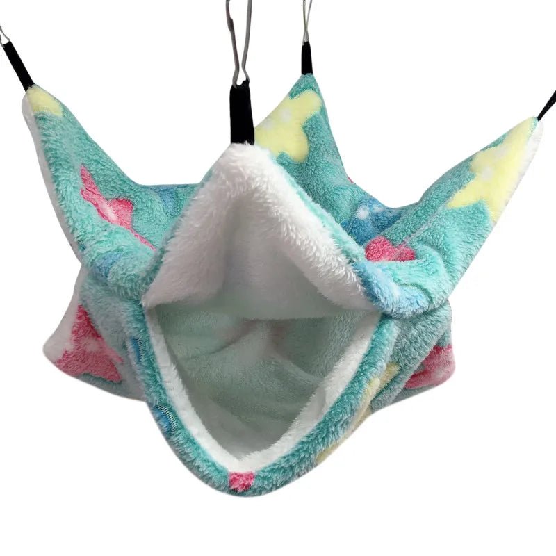 Hamster Hideout Cage Print Fleece Guinea Pig Sugar Glider Sleeping Bed Rodent Hammock Rat Little House Animals Supplies - Lily.sg Global Shopping