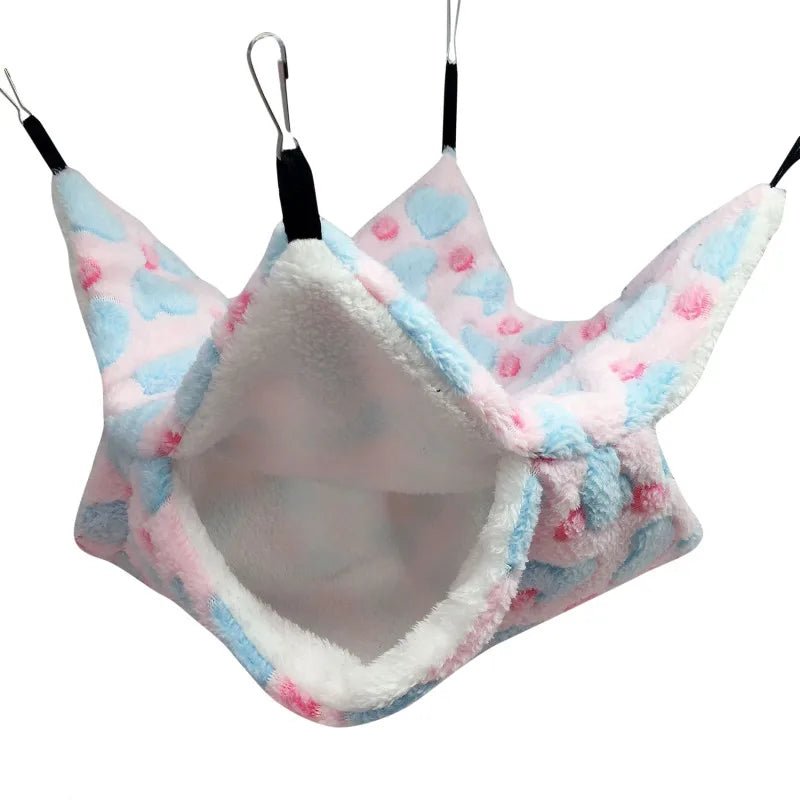 Hamster Hideout Cage Print Fleece Guinea Pig Sugar Glider Sleeping Bed Rodent Hammock Rat Little House Animals Supplies - Lily.sg Global Shopping