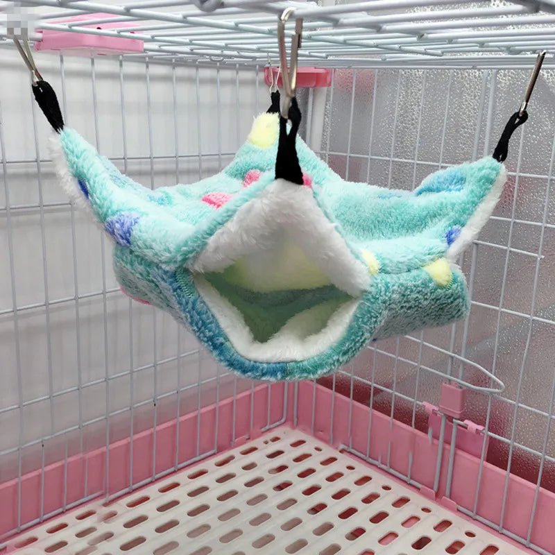 Hamster Hideout Cage Print Fleece Guinea Pig Sugar Glider Sleeping Bed Rodent Hammock Rat Little House Animals Supplies - Lily.sg Global Shopping