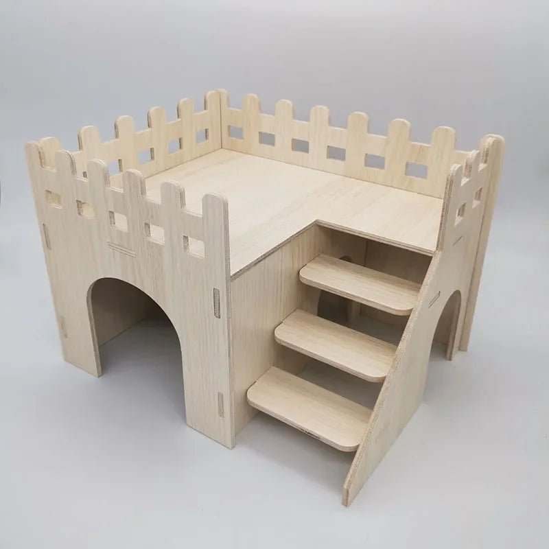 Hamster Squirrel Solid Wood Avoidance House Hedgehog Wooden House Golden Bear Nest Dutch Pig Dormitory Rutin Chicken Large House - Lily.sg Global Shopping