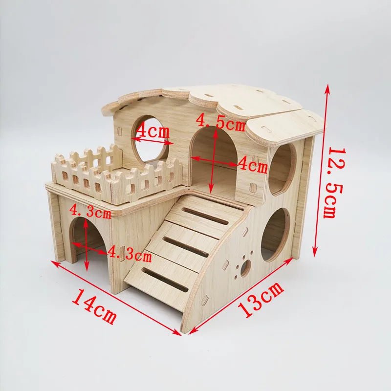 Hamster Squirrel Solid Wood Avoidance House Hedgehog Wooden House Golden Bear Nest Dutch Pig Dormitory Rutin Chicken Large House - Lily.sg Global Shopping