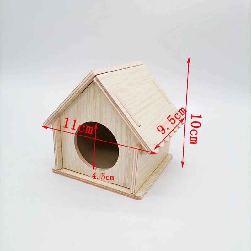 Hamster Squirrel Solid Wood Avoidance House Hedgehog Wooden House Golden Bear Nest Dutch Pig Dormitory Rutin Chicken Large House - Lily.sg Global Shopping