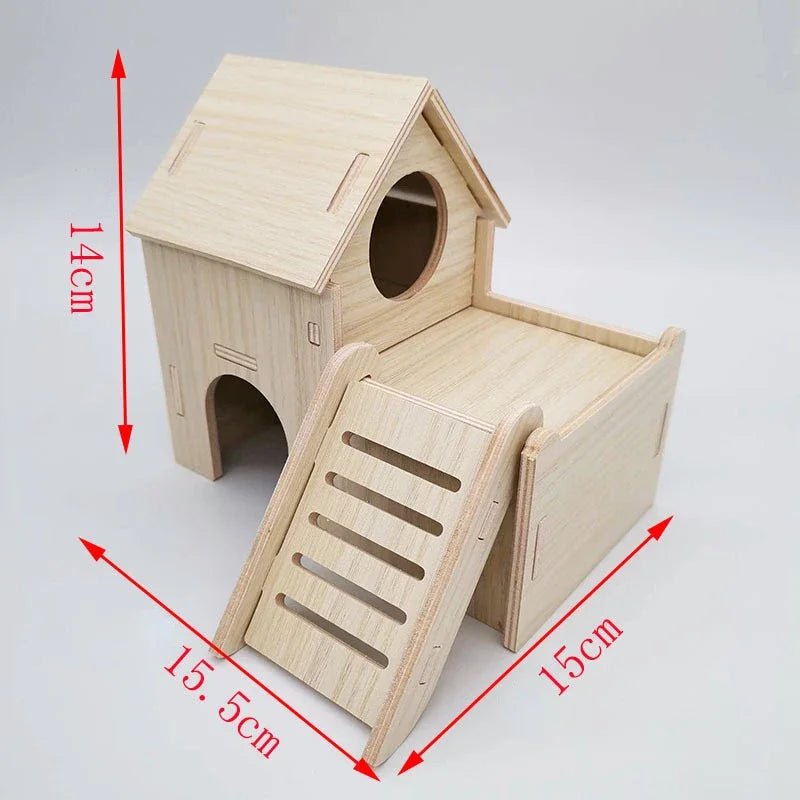 Hamster Squirrel Solid Wood Avoidance House Hedgehog Wooden House Golden Bear Nest Dutch Pig Dormitory Rutin Chicken Large House - Lily.sg Global Shopping