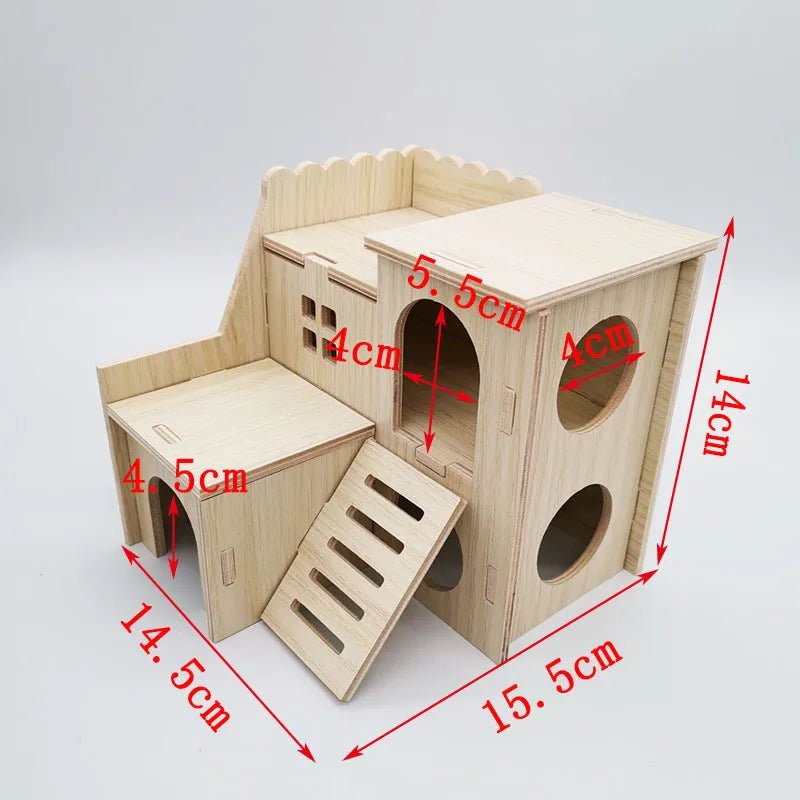Hamster Squirrel Solid Wood Avoidance House Hedgehog Wooden House Golden Bear Nest Dutch Pig Dormitory Rutin Chicken Large House - Lily.sg Global Shopping