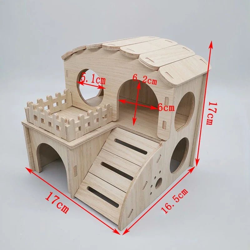 Hamster Squirrel Solid Wood Avoidance House Hedgehog Wooden House Golden Bear Nest Dutch Pig Dormitory Rutin Chicken Large House - Lily.sg Global Shopping