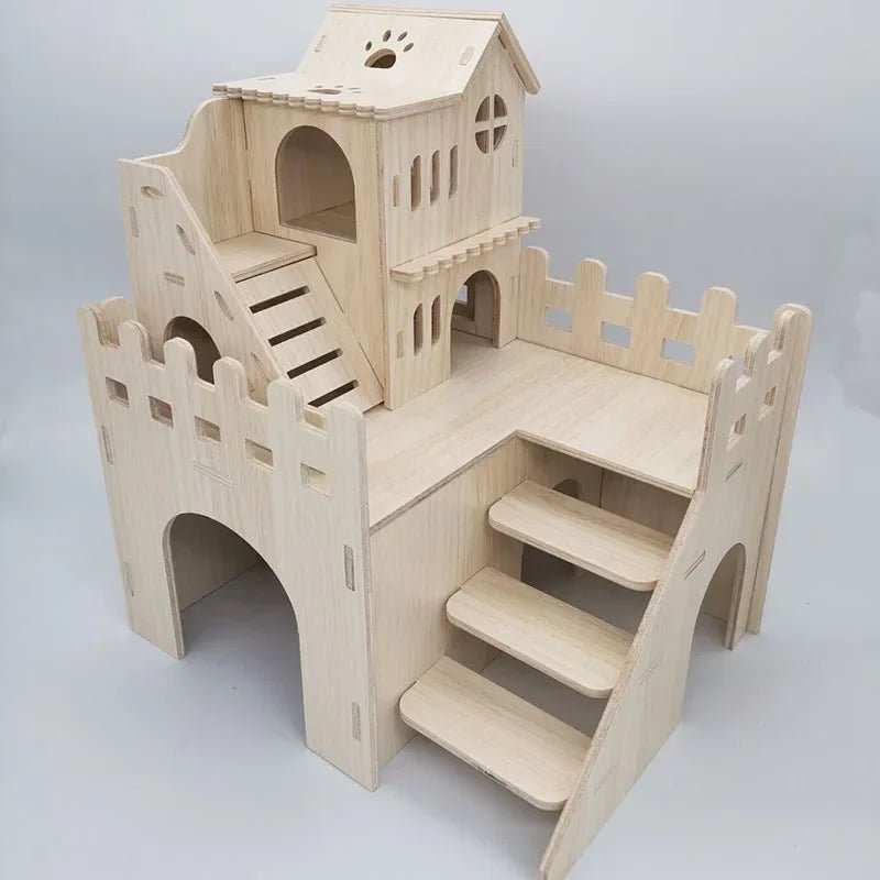 Hamster Squirrel Solid Wood Avoidance House Hedgehog Wooden House Golden Bear Nest Dutch Pig Dormitory Rutin Chicken Large House - Lily.sg Global Shopping