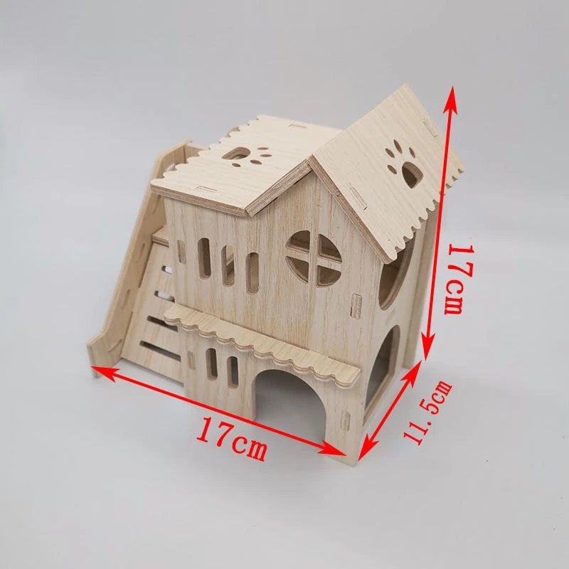 Hamster Squirrel Solid Wood Avoidance House Hedgehog Wooden House Golden Bear Nest Dutch Pig Dormitory Rutin Chicken Large House - Lily.sg Global Shopping