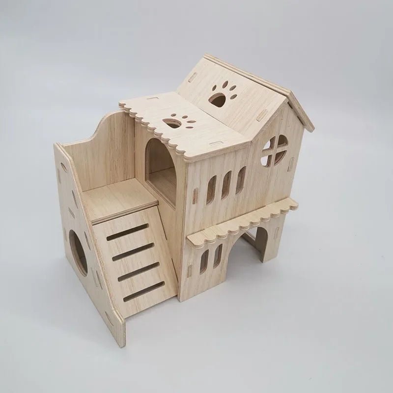 Hamster Squirrel Solid Wood Avoidance House Hedgehog Wooden House Golden Bear Nest Dutch Pig Dormitory Rutin Chicken Large House - Lily.sg Global Shopping