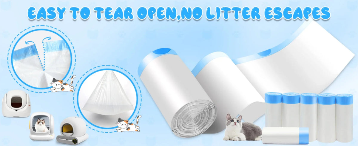 Heavy Duty Cat Litter Box Liners for TONEPIE Self - cleaning Box - a Perfect Fit Preventing Mess and Odors Garbage Bag Poop Bags - Lily.sg Global Shopping