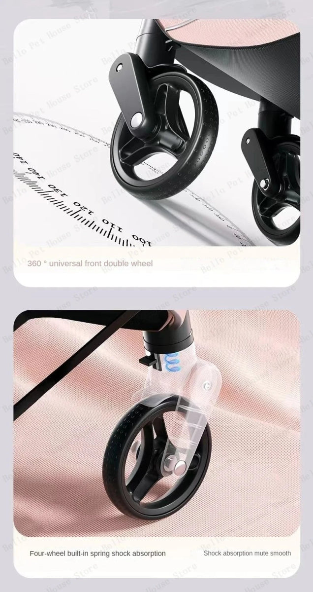 High appearance Pet Stroller Detachable Multifunctional Pet Carrier Lightweight and Foldable Portable Pet Stroller Dogs Buggy - Lily.sg Global Shopping