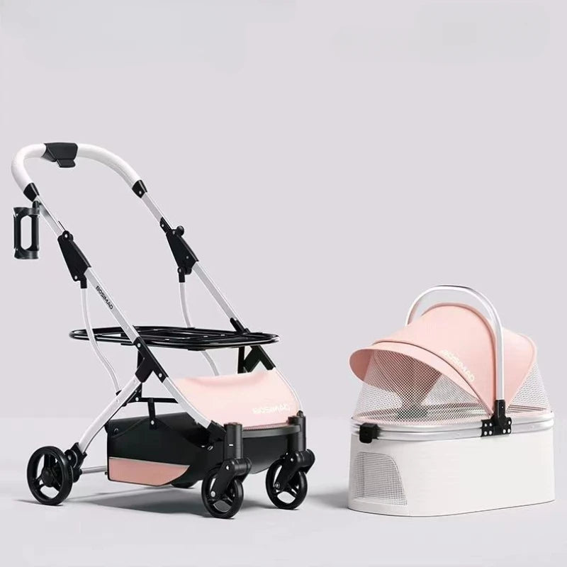 High appearance Pet Stroller Detachable Multifunctional Pet Carrier Lightweight and Foldable Portable Pet Stroller Dogs Buggy - Lily.sg Global Shopping
