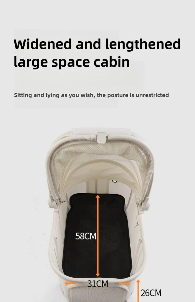 High - value Pet Stroller Lightweight and foldable Detachable Pet Stroller Car Pet Basket Outdoor Cat and Dog Travel Stroller - Lily.sg Global Shopping