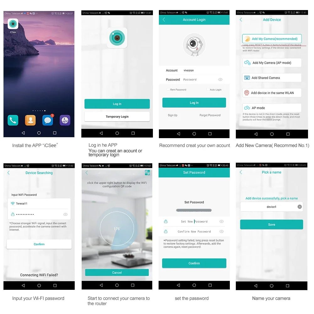 ICSEE Mini Wifi Camera 3MP 5MP Color Night Vision Two Way Audio Auto Tracking Indoor Use Baby Monitor Wireless Security Camera - Lily.sg Global Shopping