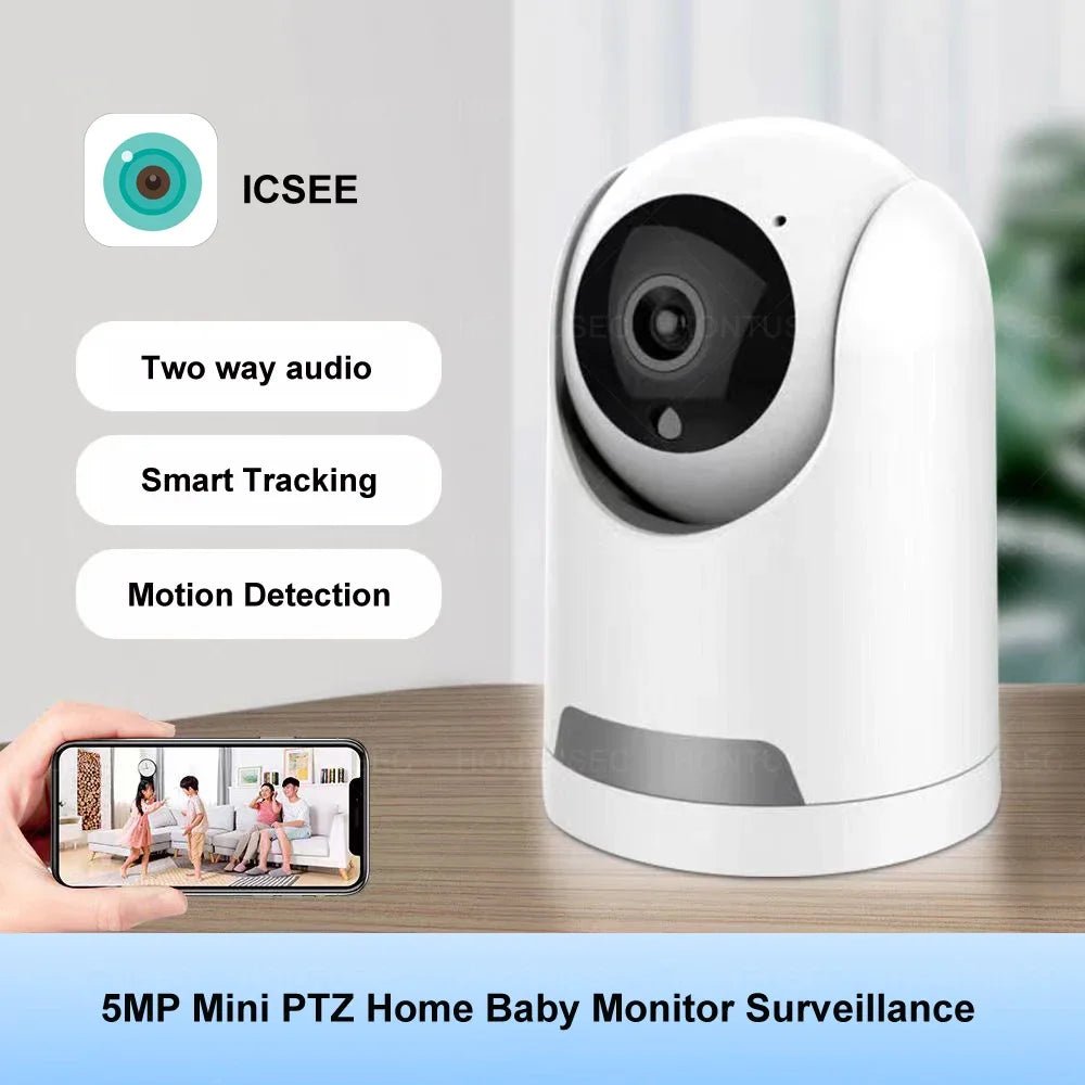 ICSEE Mini Wifi Camera 3MP 5MP Color Night Vision Two Way Audio Auto Tracking Indoor Use Baby Monitor Wireless Security Camera - Lily.sg Global Shopping