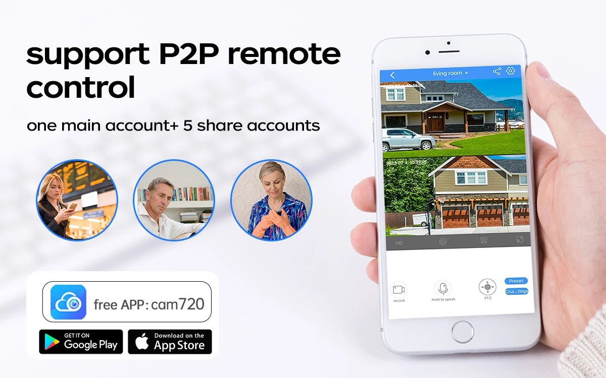 Jooan 1080P Outdoor Wifi IP Camera CCTV Surveillance Camera Waterproof Mini Camera 5 X Zoom Color Night Smart Home Baby Monitor - Lily.sg Global Shopping