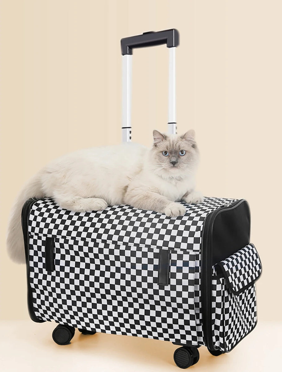 Large Pet Dog Trolley Load 15KG 4 Universal Wheels Pet Stroller Cat Dog Carrier Bag Wheeling Suitcase For Big Pet Travel Case - Lily.sg Global Shopping