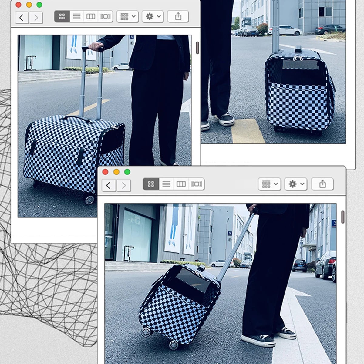 Large Pet Dog Trolley Load 15KG 4 Universal Wheels Pet Stroller Cat Dog Carrier Bag Wheeling Suitcase For Big Pet Travel Case - Lily.sg Global Shopping