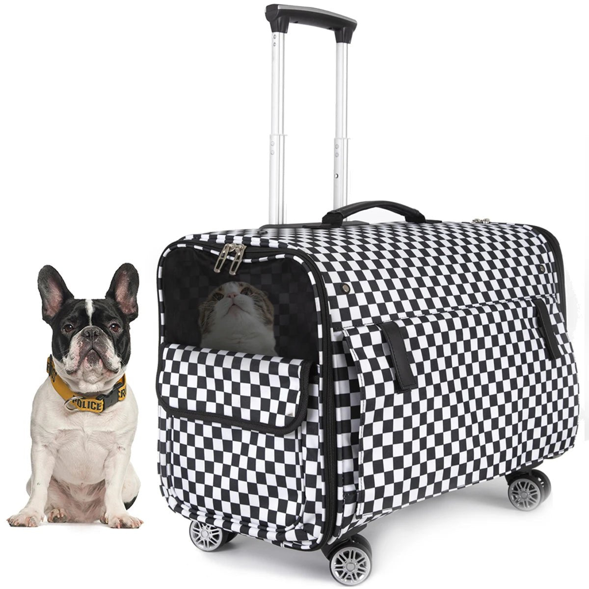 Large Pet Dog Trolley Load 15KG 4 Universal Wheels Pet Stroller Cat Dog Carrier Bag Wheeling Suitcase For Big Pet Travel Case - Lily.sg Global Shopping