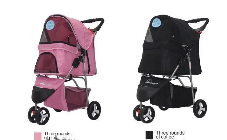 Lightweight Folding Pet Trolley Cat, Dog and Cart Three - wheeled Pet Cart Go Out Cart Supplies Dog Stroller - Lily.sg Global Shopping