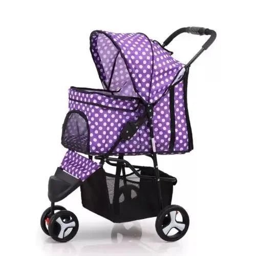Lightweight Folding Pet Trolley Cat, Dog and Cart Three - wheeled Pet Cart Go Out Cart Supplies Dog Stroller - Lily.sg Global Shopping