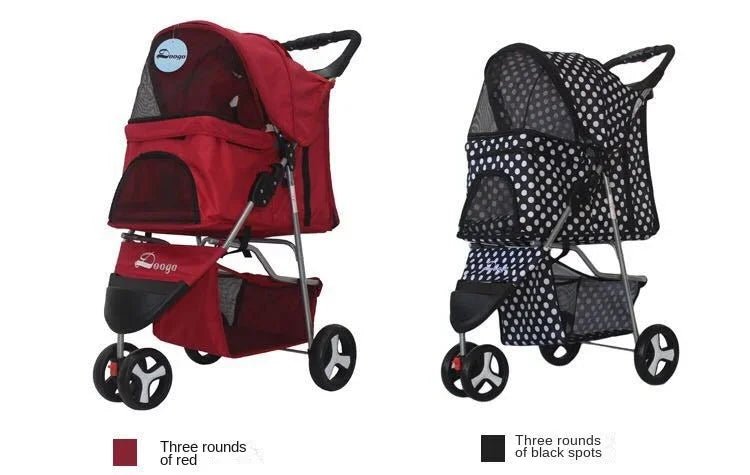 Lightweight Folding Pet Trolley Cat, Dog and Cart Three - wheeled Pet Cart Go Out Cart Supplies Dog Stroller - Lily.sg Global Shopping