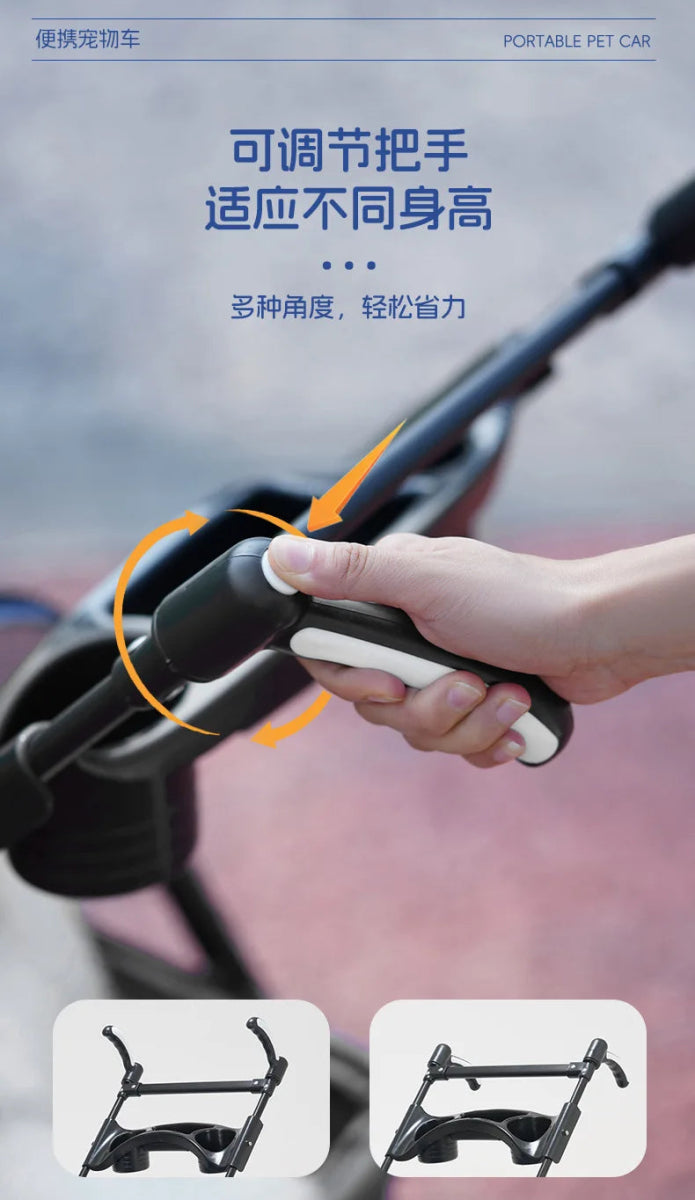 Lightweight Pet Stroller for Cats & Dogs - Foldable Dog Cat Carrier for Small Pets like Teddy & Puppies - Lily.sg Global Shopping