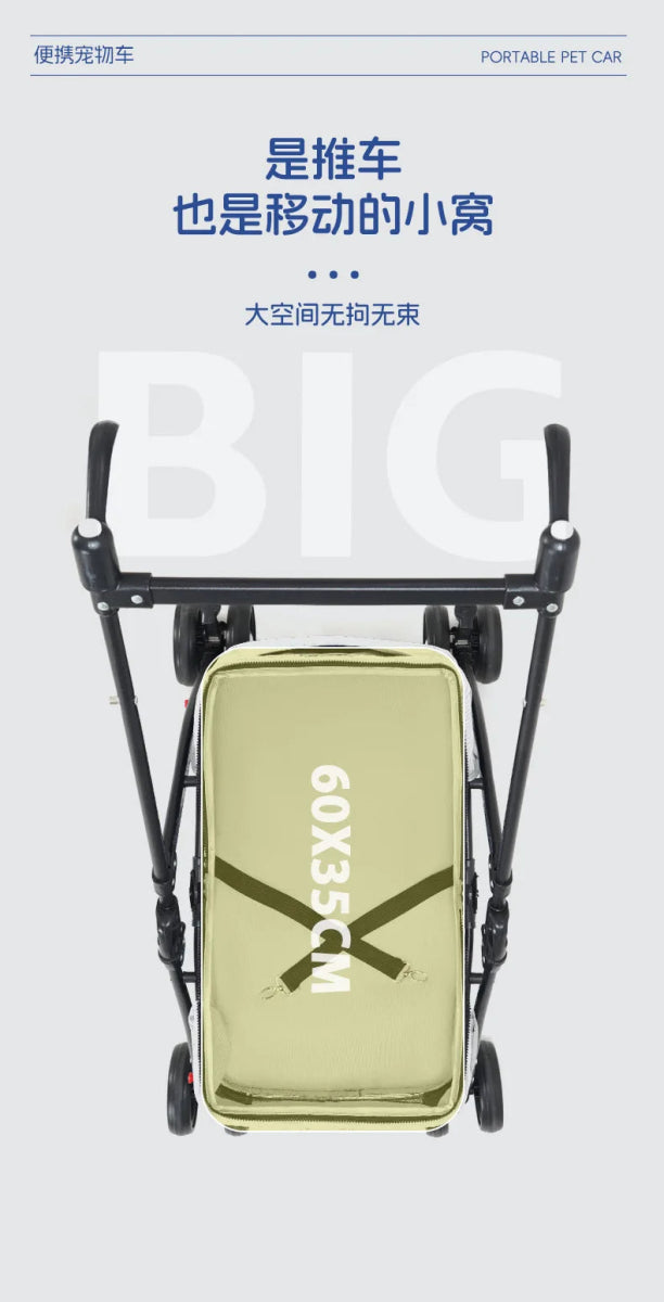 Lightweight Pet Stroller for Cats & Dogs - Foldable Dog Cat Carrier for Small Pets like Teddy & Puppies - Lily.sg Global Shopping