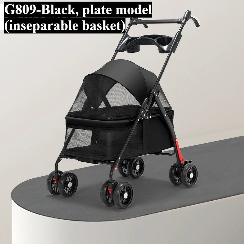 Lightweight Pet Stroller for Cats & Dogs - Foldable Dog Cat Carrier for Small Pets like Teddy & Puppies - Lily.sg Global Shopping