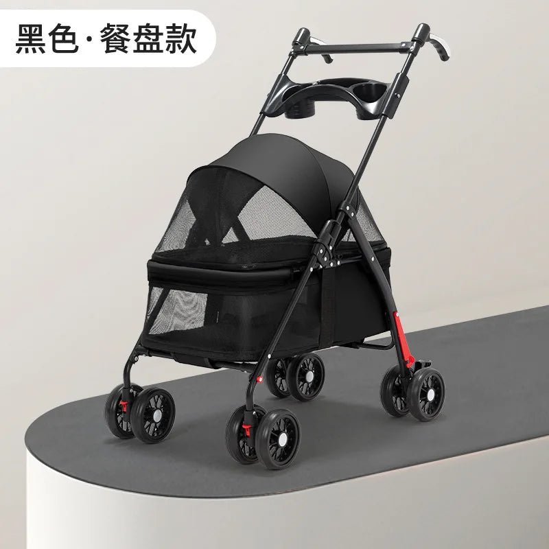 Lightweight Pet Stroller for Cats & Dogs - Foldable Dog Cat Carrier for Small Pets like Teddy & Puppies - Lily.sg Global Shopping