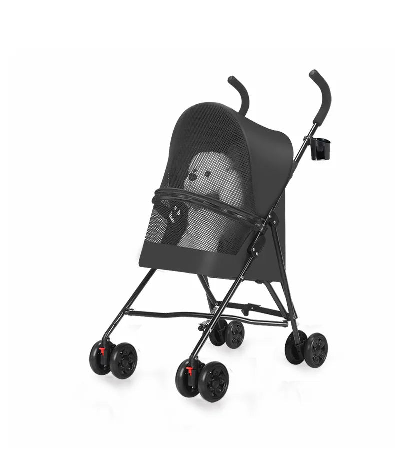Load Bearing 20kg Small Foldable Pet Stroller for Going Out, Cat Dog Cart, Teddy Cart Lightweight Type Pet Stroller High - quality - Lily.sg Global Shopping