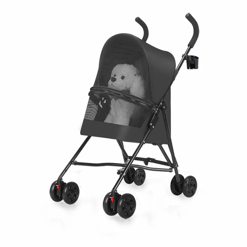 Load Bearing 20kg Small Foldable Pet Stroller for Going Out, Cat Dog Cart, Teddy Cart Lightweight Type Pet Stroller High - quality - Lily.sg Global Shopping