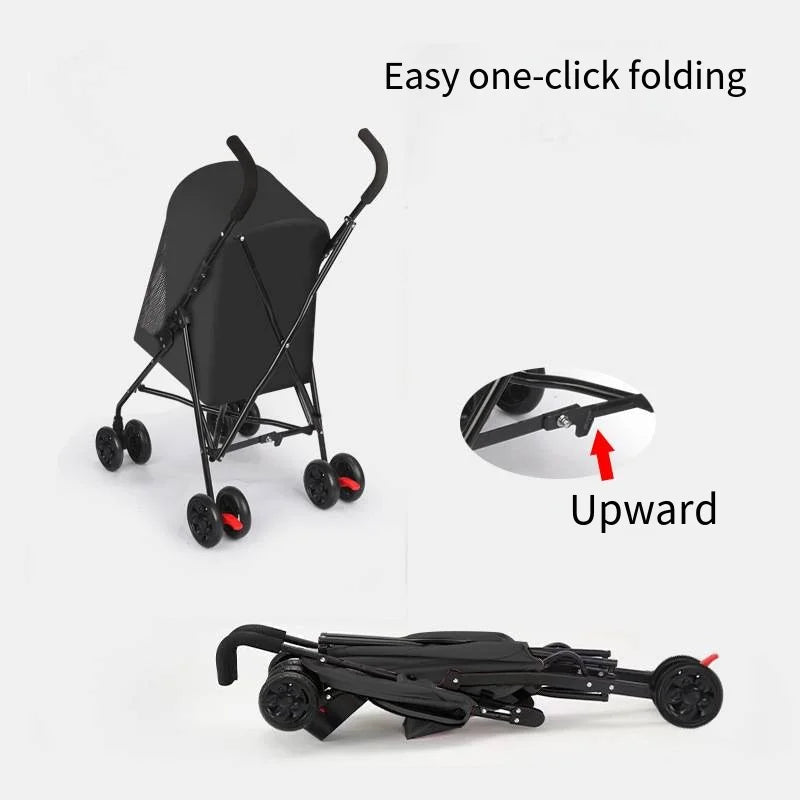 Load Bearing 20kg Small Foldable Pet Stroller for Going Out, Cat Dog Cart, Teddy Cart Lightweight Type Pet Stroller High - quality - Lily.sg Global Shopping