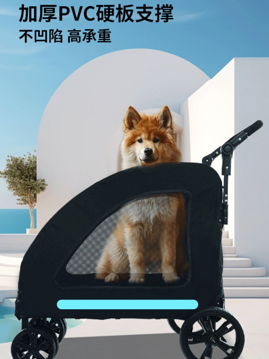 Medium and Large Dog Out Trolley Pet Trolley Foldable Elderly Dog Disability Assistance Car Cat Stroller Cat Cart Pet Stroller - Lily.sg Global Shopping