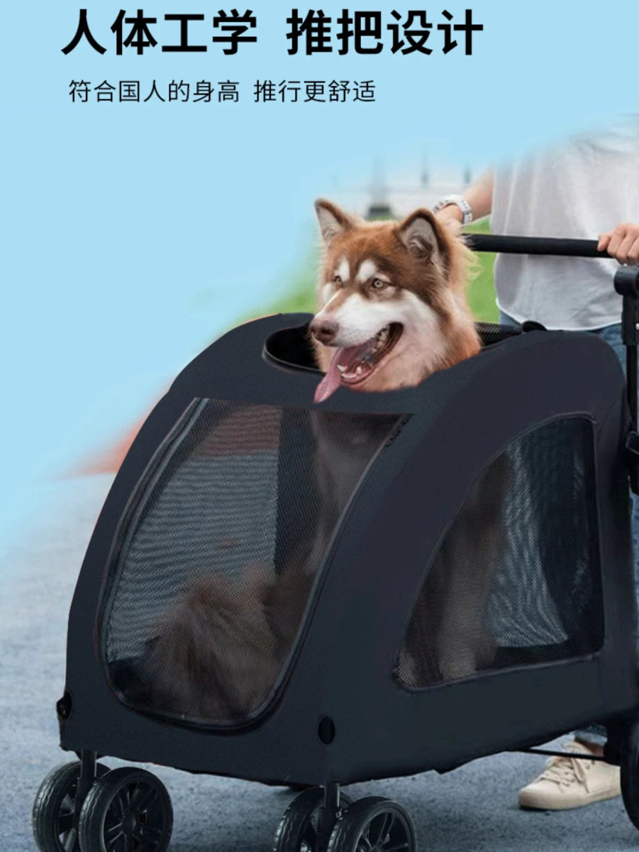 Medium and Large Dog Out Trolley Pet Trolley Foldable Elderly Dog Disability Assistance Car Cat Stroller Cat Cart Pet Stroller - Lily.sg Global Shopping