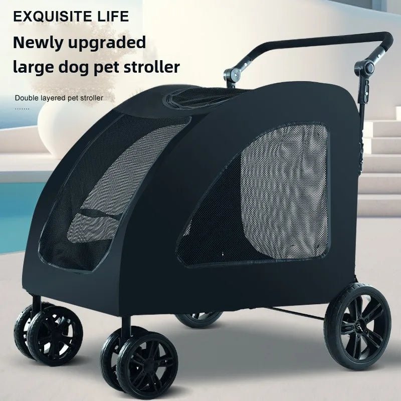 Medium and Large Dog Out Trolley Pet Trolley Foldable Elderly Dog Disability Assistance Car Cat Stroller Cat Cart Pet Stroller - Lily.sg Global Shopping