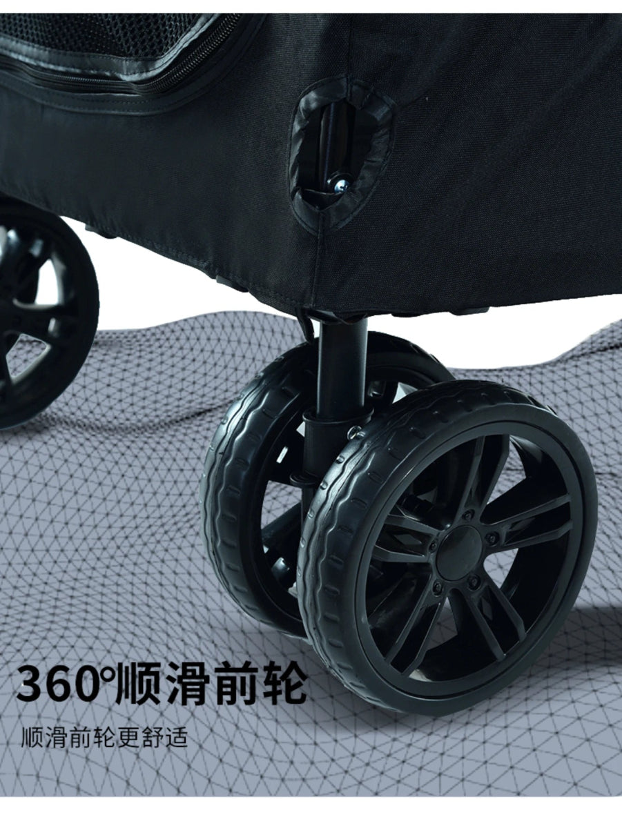 Medium and Large Dog Out Trolley Pet Trolley Foldable Elderly Dog Disability Assistance Car Cat Stroller Cat Cart Pet Stroller - Lily.sg Global Shopping