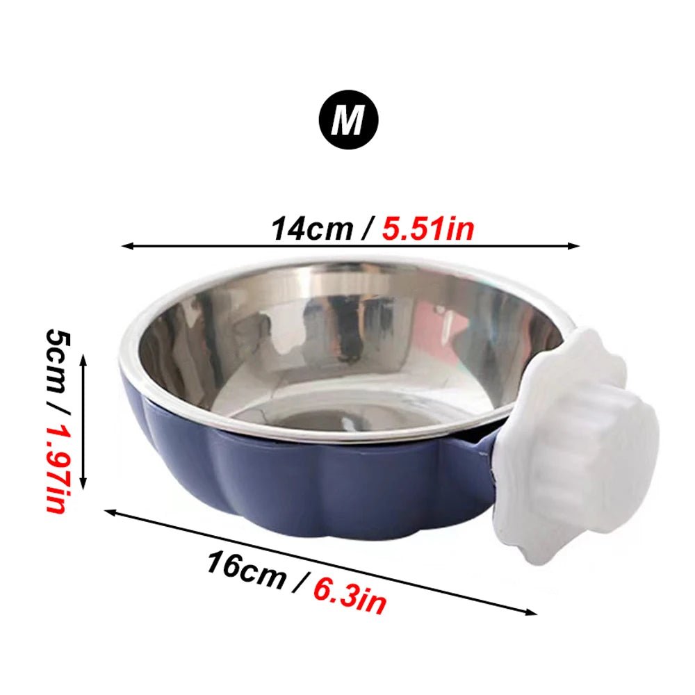 Movable Lifting Pet Hanging Food Bowl Pumpkin Shaped Stainless Steel Water Bowl for Rabbit Hamster Bird Cat Pet Feeding Supplies - Lily.sg Global Shopping