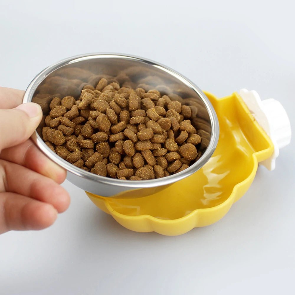 Movable Lifting Pet Hanging Food Bowl Pumpkin Shaped Stainless Steel Water Bowl for Rabbit Hamster Bird Cat Pet Feeding Supplies - Lily.sg Global Shopping